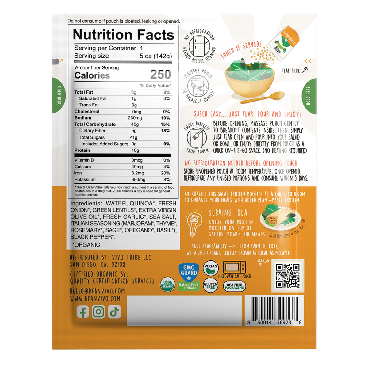 Organic Salad Protein Booster - Garlic & Herb (6-Pack)