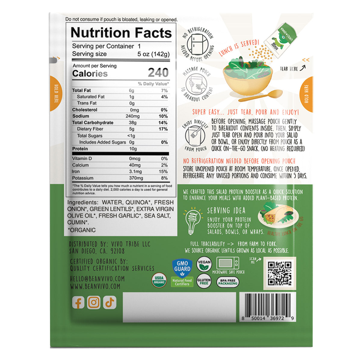 Organic Salad Protein Booster - Seasoned (6-Pack)