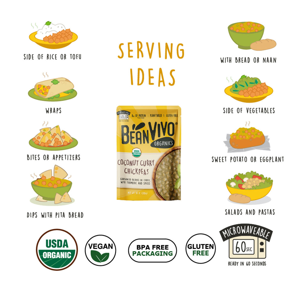Organic Coconut Curry Chickpeas (6-Pack)