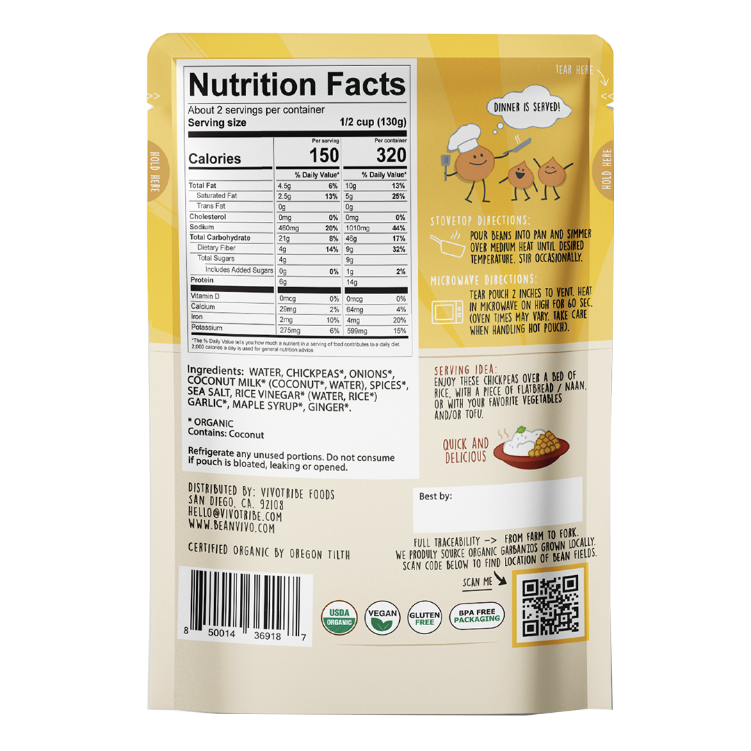 Organic Coconut Curry Chickpeas (6-Pack)