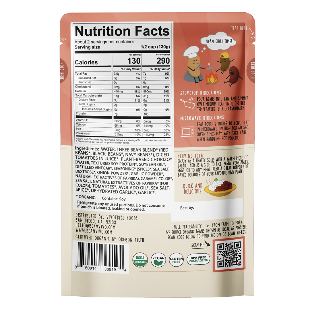 Organic Three Bean Vegan Chili (6-Pack)