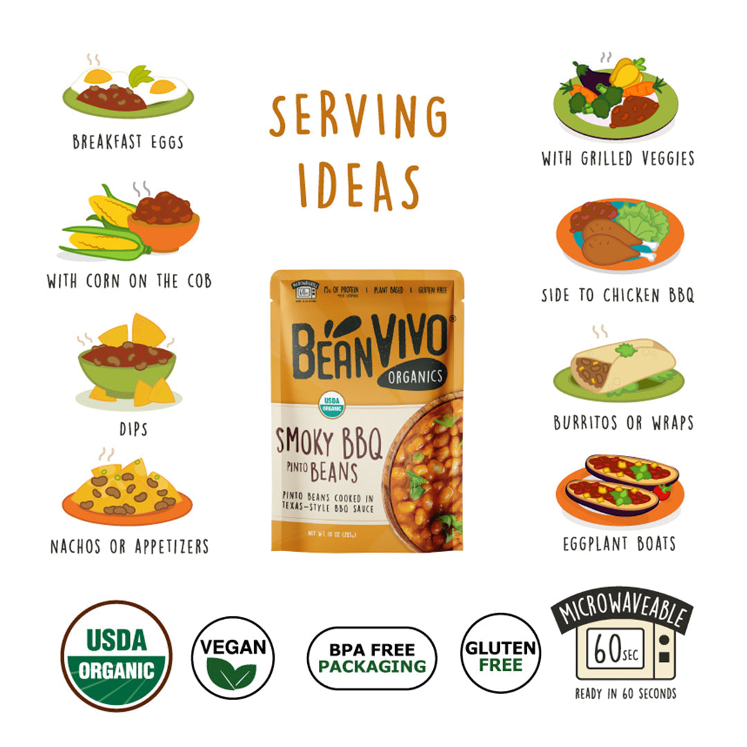 Organic Smoky BBQ Pinto Beans (1-Pouch)